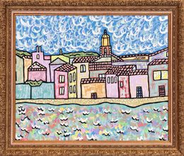 Painting, La Ponche de Saint-Tropez, Paul Richard Mason