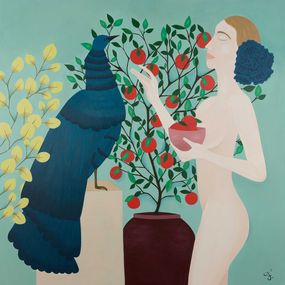 Gemälde, L'oiseau bleu, Fannie Iribarnegaray