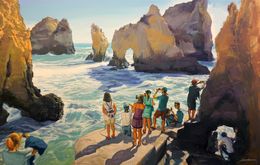 Gemälde, Turistas, en Punta da Piedade, Antonio Basavilbaso