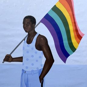 Gemälde, Count Your Rainbows, Not Your Thunderstorms - 21st Century, Contemporary Portrait, Elijah Olanase