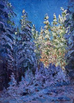Gemälde, Winter in the forest, Boris Serdyuk