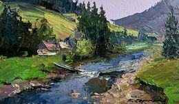 Painting, Houses in the mountains, Boris Serdyuk