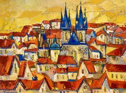 Gemälde, The Golden Sunrise Of Prague, Delyafruz Bagirova