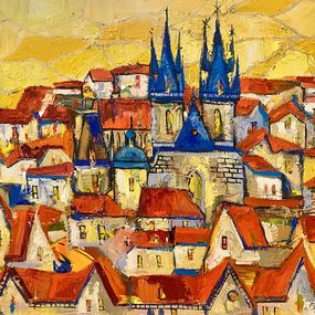 Gemälde, The Golden Sunrise Of Prague, Delyafruz Bagirova