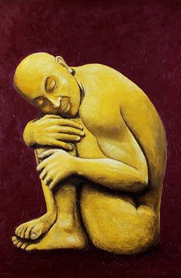 Gemälde, Sleeping Buddha - Series Golden Statues, Andriy Klishyn