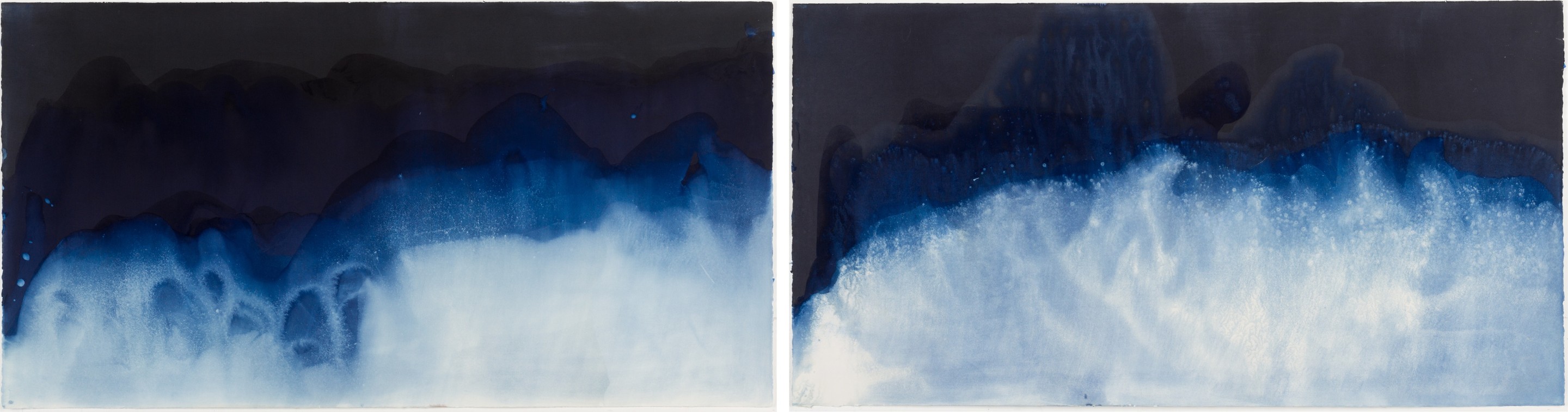 Paola Dávila, Set of 2 Photographs. Cyanotype photograph of the ocean waves Paola Dávila, Set of 2 Photographs. Cyanotype photograph of the ocean waves