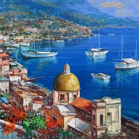 Peinture, A summer day - Positano Italy painting, Vincenzo Somma