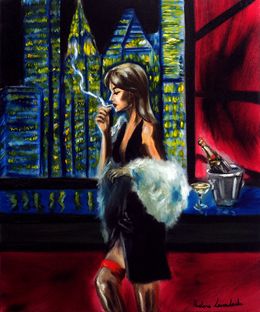 Painting, Lady in the City Night, Ruslana Levandovska
