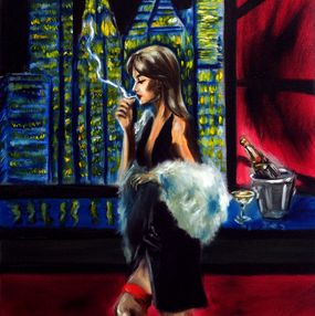 Peinture, Lady in the City Night, Ruslana Levandovska