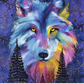 Gemälde, The wolf gaze, Djé WILD art