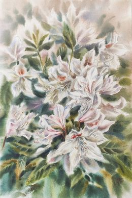 Painting, Blooming rhododendron, Irina Pronina