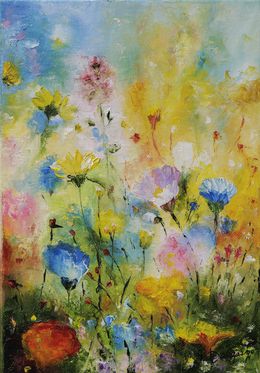 Gemälde, Jachère - Champs de fleurs sauvages, Fabienne Dalgarno