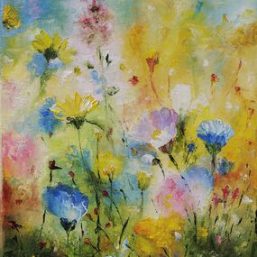 Gemälde, Jachère - Champs de fleurs sauvages, Fabienne Dalgarno