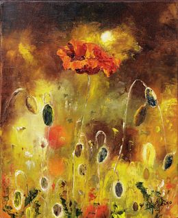 Gemälde, D'Or - Champs de coquelicots, Fabienne Dalgarno