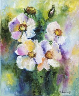 Gemälde, Les Petites anémones - Bouquet de fleurs, Fabienne Dalgarno