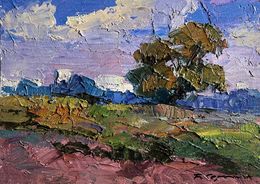 Gemälde, September day in the field, Boris Serdyuk