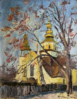 Gemälde, Golden Church in the City, Boris Serdyuk