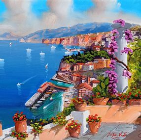 Gemälde, Pointview on the gulf - Sorrento Italy painting, Silvio Valli