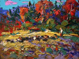 Painting, Among the autumn forest, Ivanyuk Oleksiy