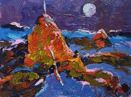 Gemälde, Moonlit Night in the Field, Ivanyuk Oleksiy