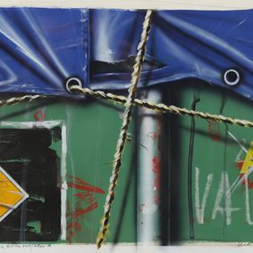 Gemälde, Camion Bâche Vert / Bleu A, Peter Klasen