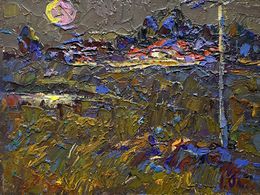 Gemälde, Moonlit night in autumn, Ivanyuk Oleksiy