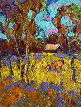 Gemälde, Cow in the field, Ivanyuk Oleksiy