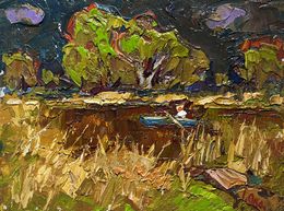 Gemälde, Going fishing after the rain, Oksana Ivanyuk