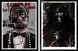 Fotografien, Pharrell B&W and, Elizabeth Olsen, Diptych. Intervened by the artists., Hunter & Gatti