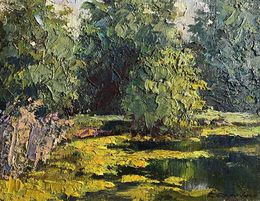 Painting, In the forest pond, Boris Serdyuk
