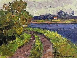Gemälde, Road near the river, Boris Serdyuk