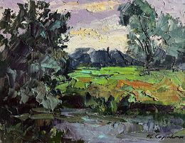 Gemälde, In the evening on the meadow, Boris Serdyuk