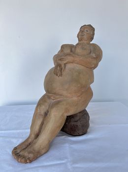 Sculpture, Déesses stéatopyges assise, Brigitte De Cesco