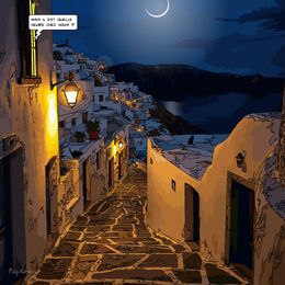 Print, Santorin night - collection spéciale Grands Formats, Philippe Matine