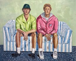 Gemälde, Deux Frères sur le Canapé Bleu, ShuJie Wang