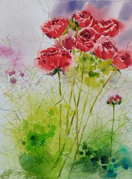 Painting, Le Printemps viendra/ Série "24 bouquets de saison", Nadia Bodnar