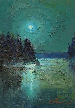 Peinture, Mystical lake, Serhii Cherniakovskyi