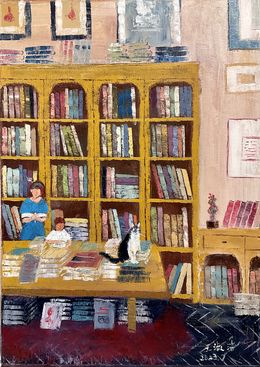 Gemälde, Home Library, ShuJie Wang