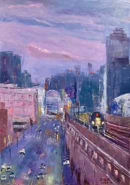 Gemälde, New York métro aérien, ShuJie Wang