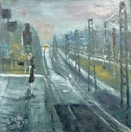 Gemälde, Attendre le tramway, ShuJie Wang