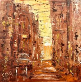 Gemälde, Lower Manhattan New York, ShuJie Wang