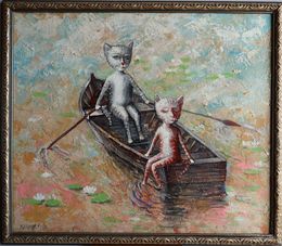 Peinture, Two in a Boat, Rakhmet Redzhepov (Ramzi)
