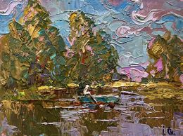 Gemälde, Relaxation on a summer river, Ivanyuk Oleksiy