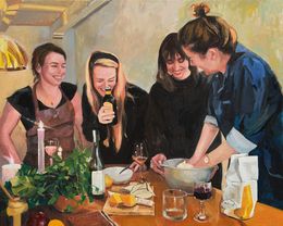 Painting, Cooking with wine I, Roeland Kneepkens