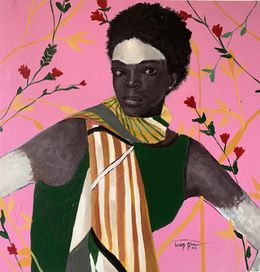 Gemälde, Blossom - 21st Century. Contemporary, Figurative Portrait, Modern Women, Africa, Aba Linus