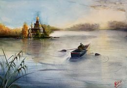 Peinture, Fisherman on the river, MKate