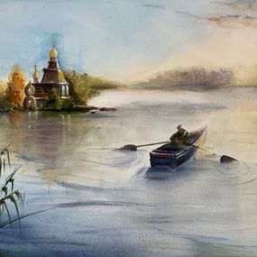 Gemälde, Fisherman on the river, MKate