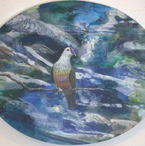 Painting, Sur les reflets du lac glacé, m’apportiez-vous un message de paix? Je vous embrassais déjà comme Noé aux bêtes familières., François Pagé