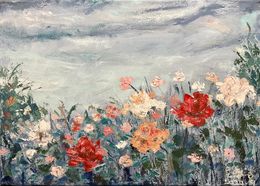 Peinture, Wild Roses in the Field, ShuJie Wang