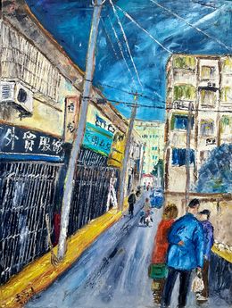 Peinture, Osaka street scenes, ShuJie Wang